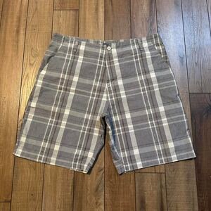 2000s burnside baggy long plaid surfer skater‎ style shorts size 38